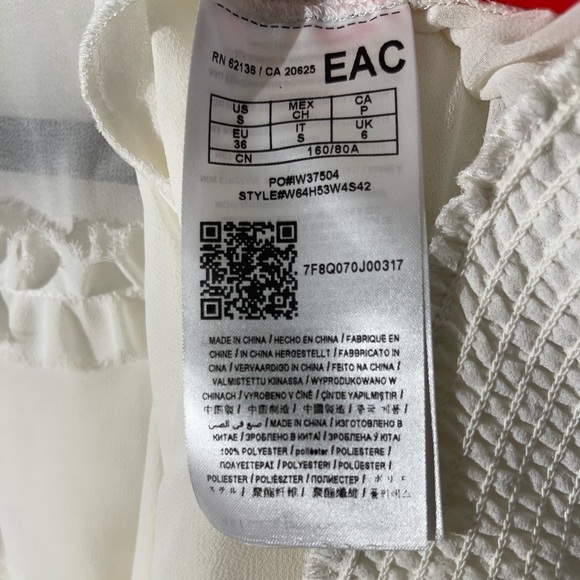 Guess Mock Neck Ruffled Woven Shirt
Style # W64H53W4S42 - Picture 5 of 5